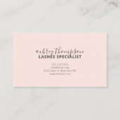 ミニマはっきりしたガーリーリスト書道ラッシュピンク 名刺 (裏面)