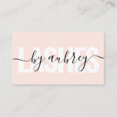 ミニマはっきりしたガーリーリスト書道ラッシュピンク 名刺 (正面)