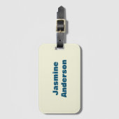 ミニマはっきりしたモダンリストのベージュ海ブルーカラー ラゲッジタグ (正面縦)