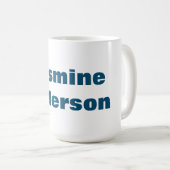 ミニマはっきりしたモダンリストの海ブルー コーヒーマグカップ (正面右)