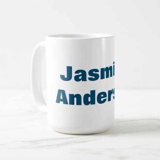 ミニマはっきりしたモダンリストの海ブルー コーヒーマグカップ (正面左)