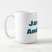 ミニマはっきりしたモダンリストの海ブルー コーヒーマグカップ (左)