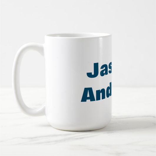 ミニマはっきりしたモダンリストの海ブルー コーヒーマグカップ (左)