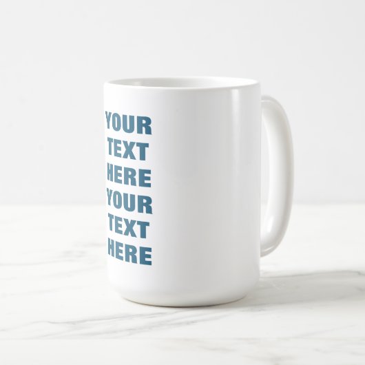 ミニマはっきりしたモダンリストの海ブルー コーヒーマグカップ (正面右)