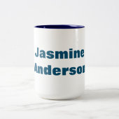 ミニマはっきりしたモダンリストの海ブルー ツートーンマグカップ (中央)