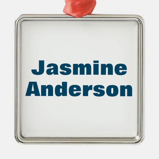 ミニマはっきりしたモダンリストの海ブルー メタルオーナメント (正面)