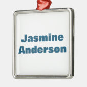 ミニマはっきりしたモダンリストの海ブルー メタルオーナメント (左)