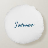 ミニマはっきりしたモダンリストの海ブルー ラウンドクッション (裏面)