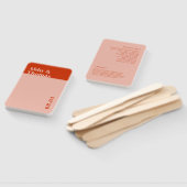 ミニマはっきりしたモダンリストオレンジピンク結婚式 プログラム ハンドファン (組立なし)