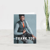 ミニマはっきりしたリストのネイビーブルーの卒業生 サンキューカード (正面)