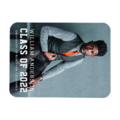 ミニマはっきりしたリストのフォトブルー卒業発表 マグネット (横)