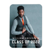 ミニマはっきりしたリストのフォトブルー卒業発表 マグネット (縦)