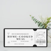 ミニマはっきりしたリストの家庭料理の食事券 招待状 (スタンド正面)