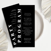 ミニマはっきりしたリストの白黒の結婚式プログラム プログラム