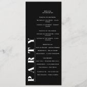 ミニマはっきりしたリストの白黒の結婚式プログラム プログラム (裏面)