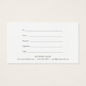 ミニマはっきりしたリストの白黒ギフト証明書 (裏面)