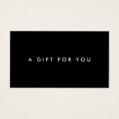 ミニマはっきりしたリストの白黒ギフト証明書 (正面)