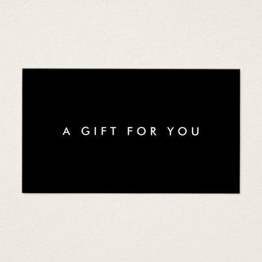 ミニマはっきりしたリストの白黒ギフト証明書 (正面)