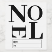 ミニマはっきりしたリストの白黒クリスマス ワインラベル (シングルラベル)