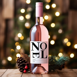 ミニマはっきりしたリストの白黒クリスマス ワインラベル