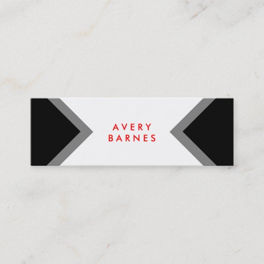 ミニマはっきりしたリストの白黒ネットワーモダンク スキニー名刺 (正面)