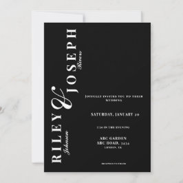 ミニマはっきりしたリストの白黒結婚の写真 招待状