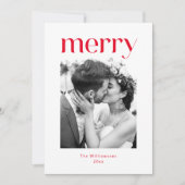 ミニマはっきりしたリストの赤メリー結婚クリスマス写真 シーズンカード (正面)