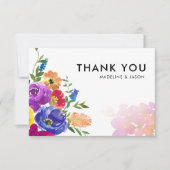 ミニマはっきりしたリストカラー結婚フローラ ノートカード (正面)