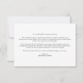 ミニマはっきりしたリストカラー結婚フローラ ノートカード (裏面)