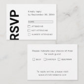 ミニマはっきりしたリストシンプル文字RSVPカード エンクロージャーカード (正面/裏面)