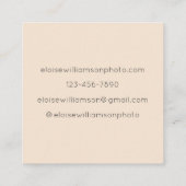 ミニマはっきりしたリストソフトブラックトールフォントコンテンポラリー スクエア名刺 (裏面)