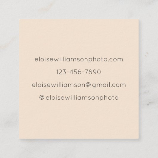 ミニマはっきりしたリストソフトブラックトールフォントコンテンポラリー スクエア名刺 (裏面)