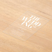 ミニマはっきりしたリストタイポグラフィ結婚ズ アクリル招待状 (レイダウン)