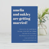 ミニマはっきりしたリストフランスのブルーシンプル結婚ズWebサイト 招待状 (スタンド正面)