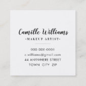 ミニマはっきりしたリストモダンのシンプルPLAINこんにちはオレンジ スクエア名刺 (裏面)