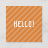 ミニマはっきりしたリストモダンのシンプルPLAINこんにちはオレンジ スクエア名刺 (正面)