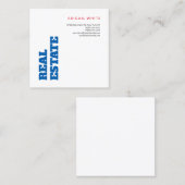 ミニマはっきりしたリストモダンブルー白実在地区 スクエア名刺 (正面/裏面)