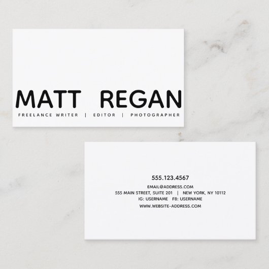 ミニマはっきりしたリストモダンプロフェッショナル 名刺 (正面/裏面)