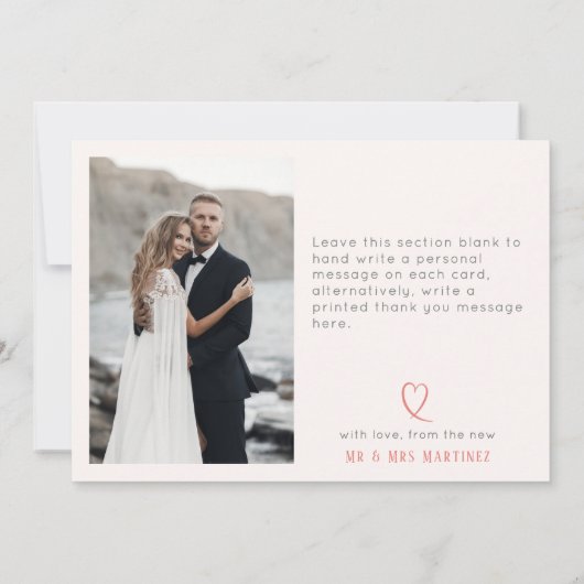 ミニマはっきりしたリスト写真サンゴ植物学 サンキューカード (裏面)