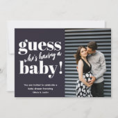 ミニマはっきりしたリスト写真ベビーシャワー 招待状 (正面)