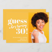 ミニマはっきりしたリスト写真30th誕生日 招待状 (正面/裏面)