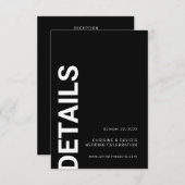 ミニマはっきりしたリスト文字の白黒の囲い エンクロージャーカード (正面/裏面)