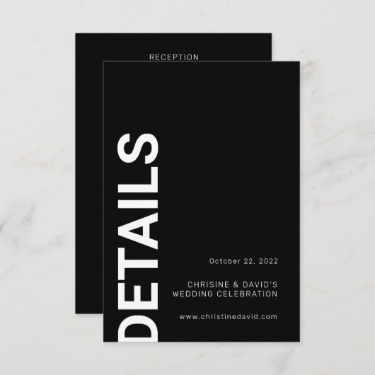 ミニマはっきりしたリスト文字の白黒の囲い エンクロージャーカード (正面/裏面)