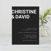 ミニマはっきりしたリスト文字の白黒の招待 招待状 (スタンド正面)