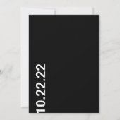 ミニマはっきりしたリスト文字の白黒の招待 招待状 (裏面)