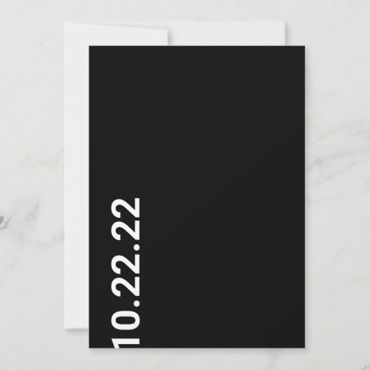 ミニマはっきりしたリスト文字の白黒の招待 招待状 (裏面)