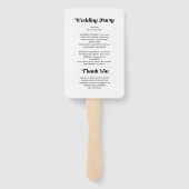 ミニマはっきりしたリスト書道ホワイト結婚式 プログラム ハンドファン (裏面)