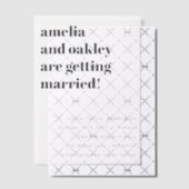 ミニマはっきりしたリスト白黒クラシックレトロ結婚の ベラム紙招待状 (オフセット (招待状))