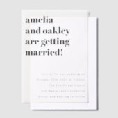 ミニマはっきりしたリスト白黒クラシックレトロ結婚の ベラム紙招待状 (オフセット)