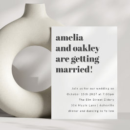 ミニマはっきりしたリスト白黒クラシックレトロ結婚の 招待状